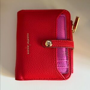 Nanette Lepore Vibrant Red Wallet with Pink Accent